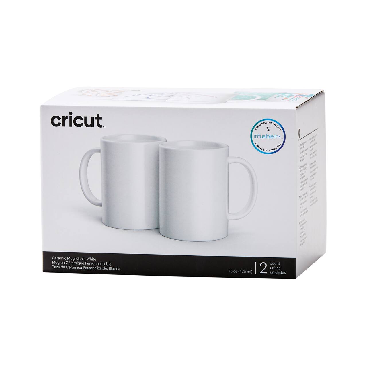 Cricut® 15oz. White Ceramic Mug Blanks, 2ct.